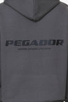 Pegador Colne Logo Oversized Hoodie Washed Volcano Grey