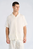 Lindbergh Musselin Hemd Kurzarm White