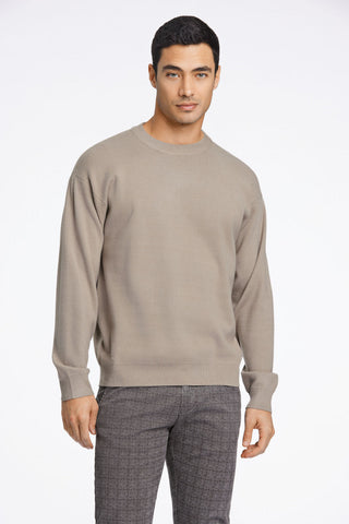 Lindbergh Basic Strickpullover Relaxed Fit Mid Brown