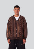 Colucci 3D Knit Cardigan AOP Brown