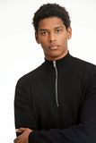 Lindbergh Halfzip Sweater Relaxed Fit Black