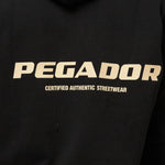 Pegador Colne Logo Oversized Sweat Jacket Vintage Washed Onyx Black