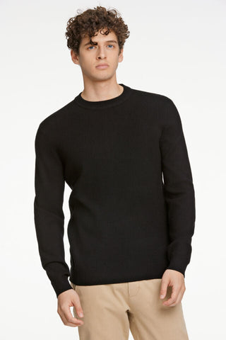 Lindbergh Basic Strickpullover Relaxed Fit black