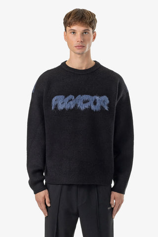 Pegador Tripole Oversized Knit Sweater Black Shadow / Blue