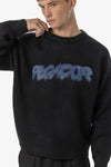 Pegador Tripole Oversized Knit Sweater Black Shadow / Blue