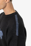 Pegador Tripole Oversized Knit Sweater Black Shadow / Blue