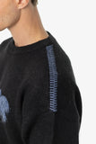 Pegador Tripole Oversized Knit Sweater Black Shadow / Blue