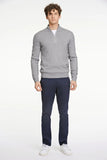 Lindbergh Basic Half-Zip Strickpullover Relaxed Fit Grey Mel