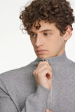 Lindbergh Basic Half-Zip Strickpullover Relaxed Fit Grey Mel