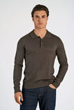 Lindbergh Polo Langarm Dark Brown Mel