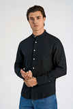 Lindbergh Leinenhemd Stehkragen Black