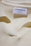 Lindbergh Rib Longsleeve Polo Pearl White