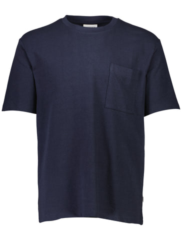 Oversize Tee mit Tasche Navy