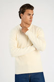 Lindbergh Rib Strickpullover Relaxed Fit Pearl White