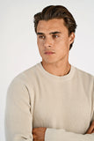 Lindbergh Rib Strickpullover Relaxed Fit Light Stone Grey
