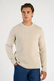 Lindbergh Rib Strickpullover Relaxed Fit Light Stone Grey