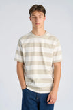 Lindbergh Oversize Tee mit Streifen Light Grey Stone
