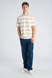 Lindbergh Oversize Tee mit Streifen Light Grey Stone