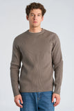 Lindbergh Rib Strickpullover Relaxed Fit Grey Stone