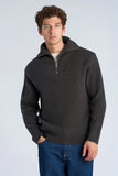 Lindbergh Soft Rib Half-Zip Strickpullover Oversized Fit Black
