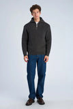 Lindbergh Soft Rib Half-Zip Strickpullover Oversized Fit Black