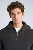 Lindbergh Soft Rib Half-Zip Strickpullover Oversized Fit Black