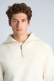 Lindbergh Soft Rib Half-Zip Strickpullover Oversized Fit Chalk White