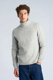 Lindbergh Rib Rollkragen Strickpullover Grey Mel