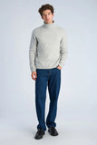 Lindbergh Rib Rollkragen Strickpullover Grey Mel