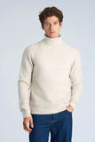Lindbergh Rib Rollkragen Strickpullover Light Sand Mel