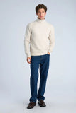 Lindbergh Rib Rollkragen Strickpullover Light Sand Mel