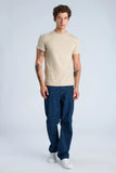 Lindbergh Slim Rib Tee Stone