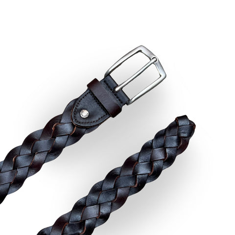 Ledergürtel Geflochten Dark Brown