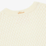 BLKVIS Script Cable Knit Vest antique white