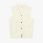 BLKVIS Script Cable Knit Vest antique white