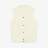 BLKVIS Script Cable Knit Vest antique white