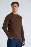 Lindbergh Rib Strickpullover Relaxed Fit Dark Brown