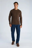 Lindbergh Rib Strickpullover Relaxed Fit Dark Brown