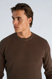 Lindbergh Rib Strickpullover Relaxed Fit Dark Brown