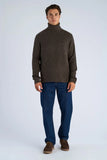 Lindbergh Rib Rollkragen Strickpullover Dark Brown Mel