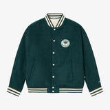 BLKVIS Source Wool Teddy Varsity Jacket Darkest Spruce