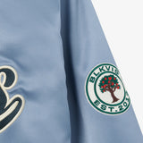 BLKVIS Washed Satin Varsity Jacket Stonewash