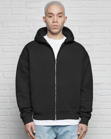 Burocs Oversized Zip-Hoodie Black