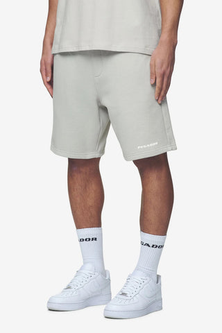 Pegador Logo Heavy Sweat Shorts Washed Pearl Grey White Gum