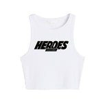 Heroes Logo Crop Top weiß/schwarz