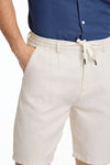Lindbergh Leinenshorts Optical White Relaxed Fit