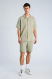 Lindbergh Musselin Hemd Kurzarm Dusty Olive