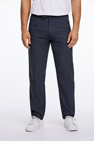 Lindbergh Leinenhose Relaxed Fit Navy