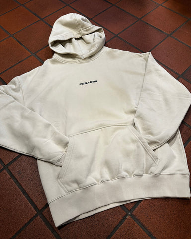 Pegador Colne Logo Oversized Hoodie Washed Dust Cream