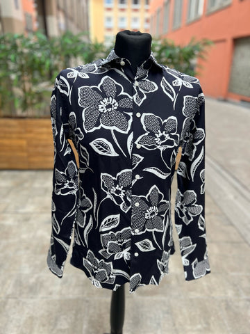 Lindbergh Hemd Flower Black AOP